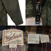 90's Woolrich ウールリッチ オイルドジャケット グリーン USA製 チェック柄ライナー Size M 福生店