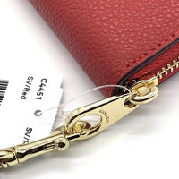 COACH コーチ C4451 ラウンドファスナーレザーウォレット 長財布 レッド ストラップ 福生店