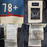 DIESEL ディーゼル Leather moto Racing Jacket モトレーシング ジャケット ゴートスキン ライダース ブルー ホワイト Size L 福生店