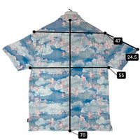 STUSSY ステューシー Cloud and Birds Aloha クラウド バード アロハシャツ ブルー sizeM 瑞穂店