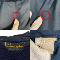 70's Champion チャンピオン ナイロン コーチジャケット フード INDIANA STATE プリント ボアライナー ネイビー Size L 相当 福生店