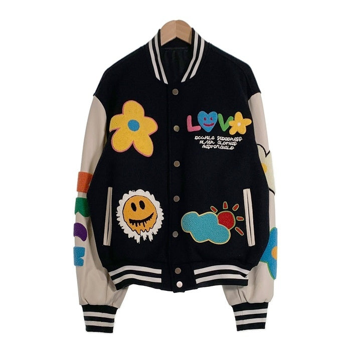 MISTERCHILD ミスターチャイルド WOOL Varsity Jacket ウールバーシティ ジャケット スタジャン ブラック ホワイト Size M MISTERCHILD ミスターチャイルド WOOL Varsity Jacket ウールバー
