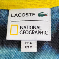 LACOSTE ラコステ National Geographic プリント ポロシャツ 鹿の子 ブルー PH6285 Size FR 4 福生店