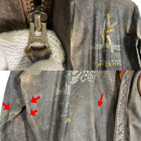 AVIREX アヴィレックス A-2 フライトジャケット アンティークレザー ブラウン パッチ プリント 6121013 Size 42 福生店