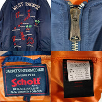 Schott ショット スーベニア MA-1 ナイロン フライトジャケット ネイビー 3162036 Size L 福生店
