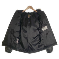 Schott ショット ラムレザー 羊革 コヨーテ ファー ダウン ジャケット ブラック USA製 Size 34 福生店