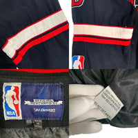 90's NBA CHICAGO BULLS シカゴ・ブルズ コットン スタジアムジャケット スタジャン JH DESIGN ジェフハミルトン ブラック レッド Size 4XL 福生店