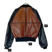 VANSON バンソン TJV USA製 レザー チームジャケット ブラウンxブラック size42 瑞穂店