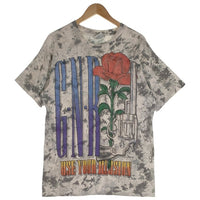 90's Guns N' Roses ガンズアンドローゼズ Use Your Illusion タイダイ プリントTシャツ Liquid Blue リキッドブルー グレー ホワイト 1993コピーライト Size L 福生店