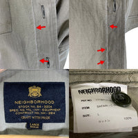 NEIGHBORHOOD ネイバーフッド 17SS SAFARI C-SHIRT-SS ヘリンボーン サファリシャツ オリーブ 171SPNH-SHM04 Size L 福生店