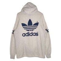 80-90's adidas アディダス トレフォイルプリント プルオーバースウェットパーカー オートミール デサント 日本製 Size L 福生店