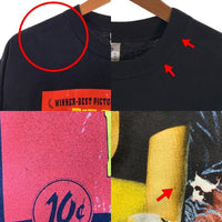 90's PULP FICTION パルプフィクション プリントTシャツ ブラック USA製 ウィンターランド 袖裾シングル Size L 福生店