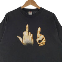 00's Fuck You Hand Sign ハンドサイン プリントTシャツ ブラック DELTA Size XL 福生店