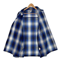 Cal Top キャルトップ オンブレチェック シャツ アクリル ブルー Size L-XL 相当 福生店