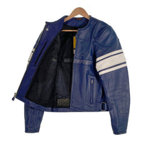 ICON MOTOSPORT アイコン モトスポーツ パンチングレザー ライダースジャケット レーシング 肩パッド ネイビー Size S (38-40) 福生店