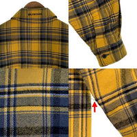 BALENCIAGA バレンシアガ 22AW オーバーサイズ リバーシブルフランネルチェックシャツ イエロー ネイビー 720105TNM277660 Size XXS 福生店