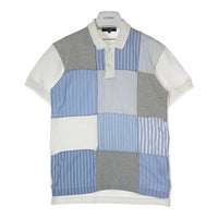 COMME des GARCONS HOMME コムデギャルソンオム ストライプ パッチワーク 半袖ポロシャツ ホワイト sizeS 瑞穂店