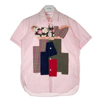 COMME des GARCONS SHIRT コムデギャルソンシャツ S22028 ドッグプリント パッチワーク 半袖シャツ ピンク sizeXS 瑞穂店