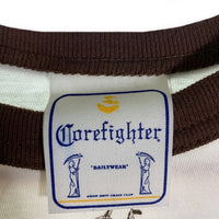 CORE FIGHTER コアファイター ラグランスリーブ マルチプリント Tシャツ ホワイト ブラウン 2 Size M 福生店