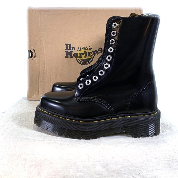 Dr.Martens ドクターマーチン 1490 Quad Squared 10ホール レースアップブーツ ポリッシュスムースレザー ブラック  31147001 Size UK7 (26cm) 福生店