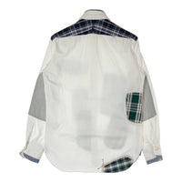 JUNYA WATANABE COMME des GARCONS MAN ジュンヤワタナベ コムデギャルソンマン WI-B010 AD2011 リネン混 タータンチェック パッチワークシャツ ホワイト sizeXS 瑞穂店