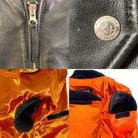 MOTO FIELD モトフィールド MF-LJ131N MA-1 パット入 シングルライダース ラムレザー ジャケット ブラック size3L 瑞穂店