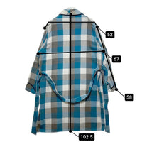 YOUNG&OLSEN ヤングアンドオルセン ガウンコート チェック ホワイトxブルー size 瑞穂店