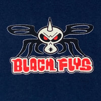 90's BLACKFLYS ブラックフライ プリント Tシャツ ネイビー USA製 Size M 福生店