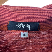80's STUSSY ステューシー モックネック ボーダーポケットロングスリーブTシャツ レッド USA製 黒タグ Size XL 福生店