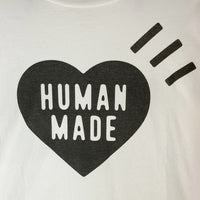 HUMAN MADE ヒューマンメイド センターロゴ ハートプリント デイリー 2023/3/4 ロンT ホワイト sizeS 瑞穂店