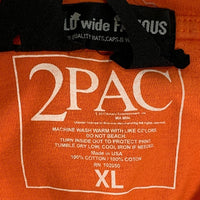 WORLD wide FAMOUS ワールドワイドフェイマス 2pac プリントTシャツ 刺繡 オレンジ Size XL 福生店