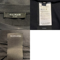 BALMAIN PARIS バルマン サークルワッペン ライン切替カットソー Tシャツ ブラック ホワイト Size XS 福生店