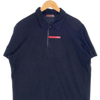 PRADA SPORT プラダスポーツ 鹿の子 ポロシャツ 半袖 ブラック Size L 福生店