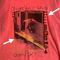 90`s OCEAN PACIFIC OP オーシャンパシフィック ON The WALL Vertical プリントTシャツ ピンク Size XL 相当 福生店