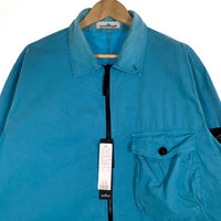 STONE ISLAND ストーンアイランド 20SS OLD EFFECT CANVAS OVERSHIRT オールドエフェクト キャンバスジップアップオーバーシャツ ターコイズブルー 7215114WN Size 3XL 福生店