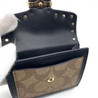 COACH コーチ 6791 シグネチャー ジョージ スモールウォレット 二つ折り財布 オレンジ ブラック 福生店