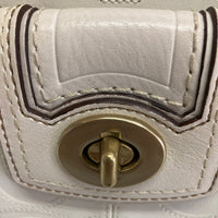 COACH コーチ 11639 ハンドバッグ シグネチャー ターンロック レザー ホワイト 瑞穂店