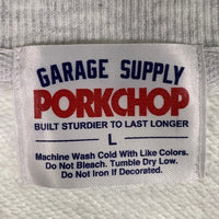 PORKCHOP ポークチョップ プリント スウェットクルーネックトレーナー オートミール Size L 福生店