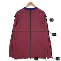 80's STUSSY ステューシー ボーダー ポケット ロングスリーブTシャツ ボルドー ネイビー USA製 黒タグ Size L 福生店