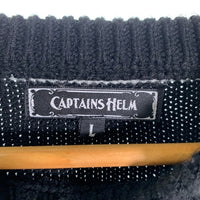 CAPTAINS HELM キャプテンズヘルム 17AW BORDER SWEATER ボーダークルーネックセーター ブラック ホワイト ポリ アクリル ウール Size L 福生店