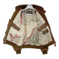 SPARKS スパークス G1 レザー フライトジャケット ワッペン ブラウン sizeS 瑞穂店