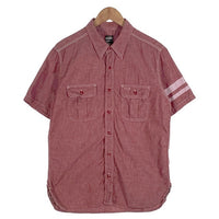 MOMOTARO JEANS 桃太郎ジーンズ シャンブレー ワークシャツ 半袖 レッド Size 42 福生店