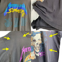 80-90's METALLICA メタリカ 1988ツアー パスヘッド プリントTシャツ ブラック 1988コピーライト メタリカタグ BROCKUM Size L 福生店