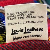 Lewis Leather ルイスレザー 391T Lightning ライトニング タイトフィット 裏地タータン ダブル ライダースジャケット ブラック size42 瑞穂店
