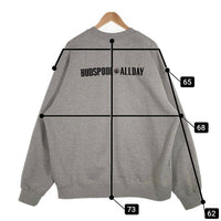 BUDSPOOL バッズプール フロント刺繡 クルーネックスウェットトレーナー グレー 裏起毛 Size XXL 福生店