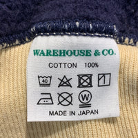 WAREHOUSE ウエアハウス OHIO 両V クルーネックスウェットトレーナー フェルトワッペン ネイビー Size 42 福生店