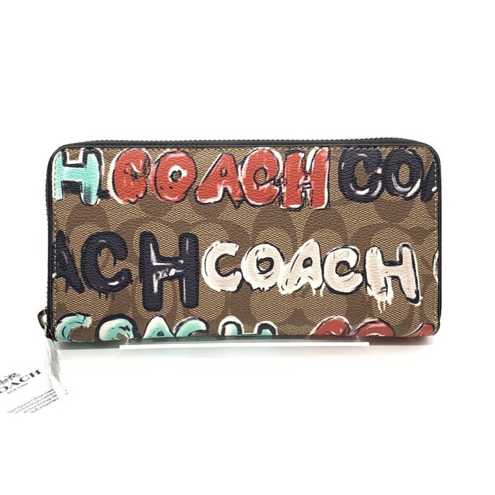 未使用級✨ COACH シグネチャー PVC×レザー 長財布 ブラウン