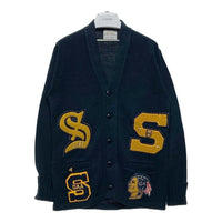 60's~ BRISTOL PRODUCTS アクリルニット レタードカーディガン ブラック Size 38 瑞穂店