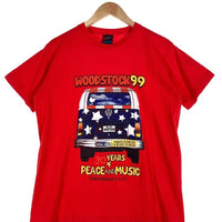 90's WOODSTOCK99 ウッドストック フェス プリントTシャツ レッド Hanes USA製 Size L 相当 福生店