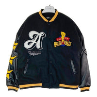 SKATE PARK スケートパーク 袖レザー ワッペンスタジャン ブラック sizeM 瑞穂店